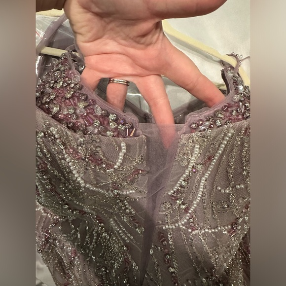 Women’s beaded evening gown light purple size 18 - Picture 8 of 9